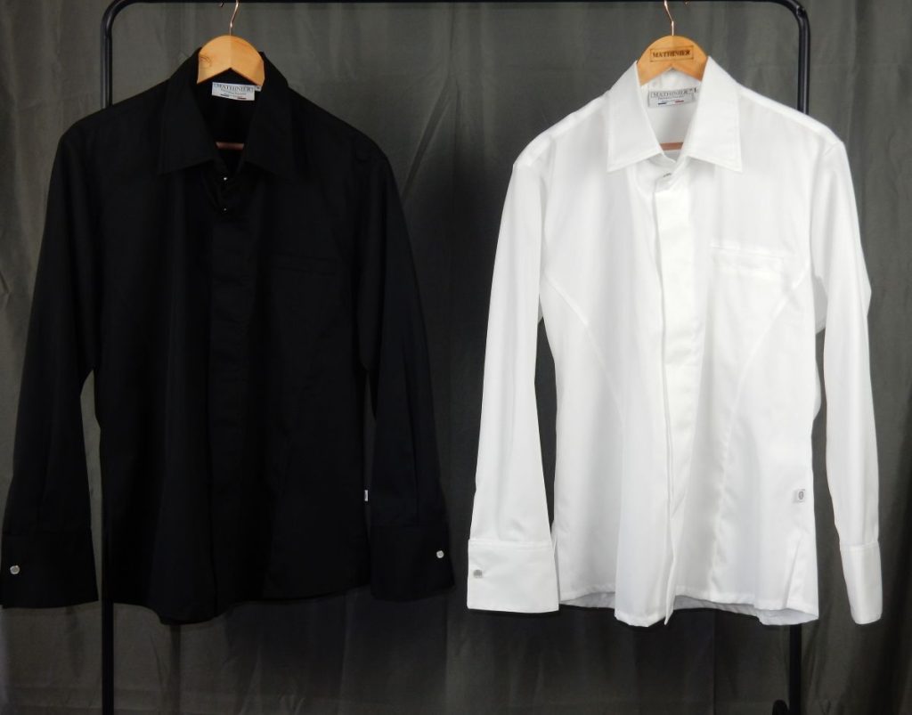 MATHINIER_Veste Grand chef - Vienna - 100% coton blanc & noir
